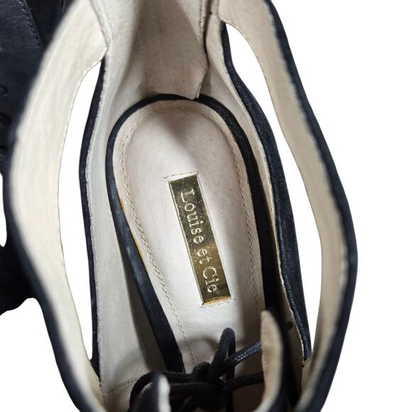 Louise et Cie Shoes Womens Size 8M Suede Leather Cutout Lace Up Heels Booties - Picture 8 of 11